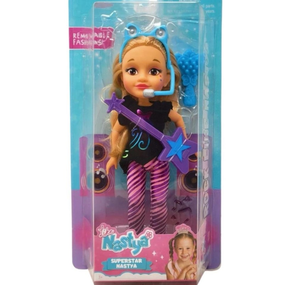Play Like Nastya Superstar Fashion Play 9" Doll Rockstar Singer Jazwares